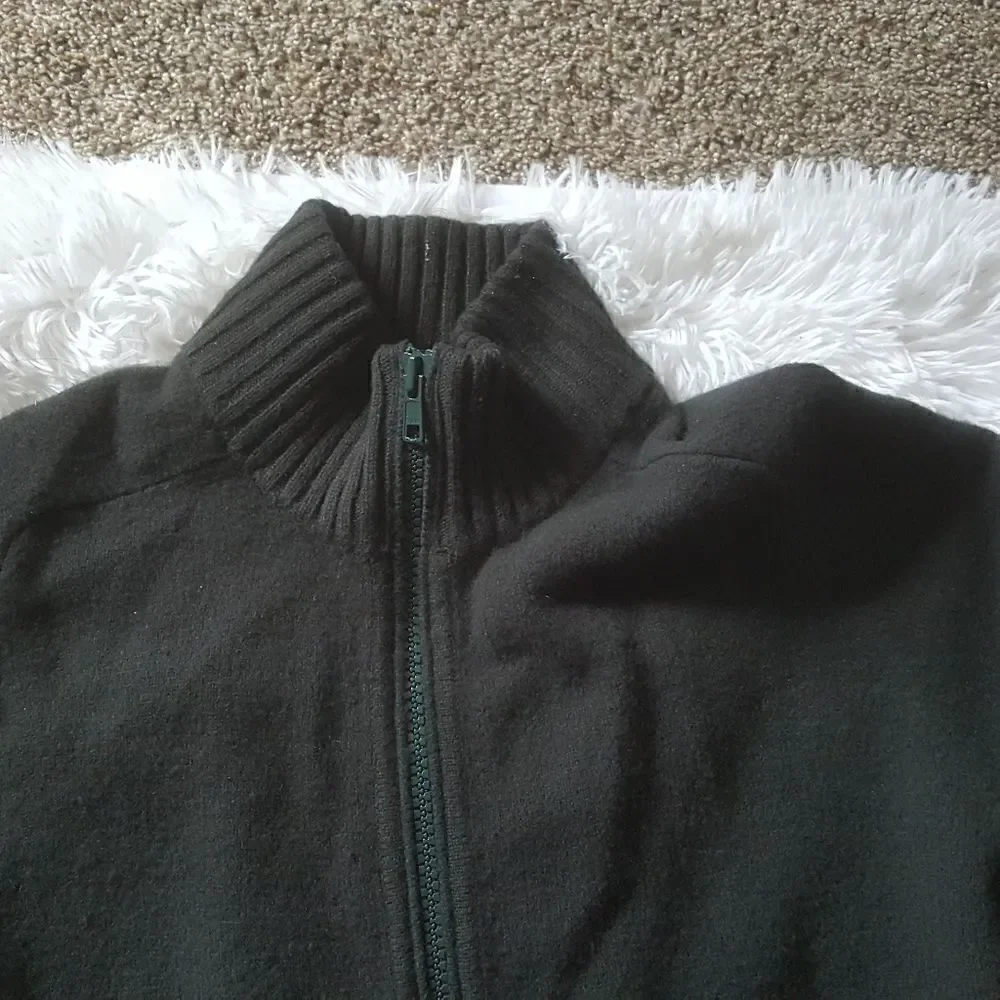 J. Crew Lambswool Jacket Ribbed Hem Winter Zip Front Pockets Mens‎ Size Medium
